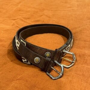 Two Patagonia Brown Leather Belts